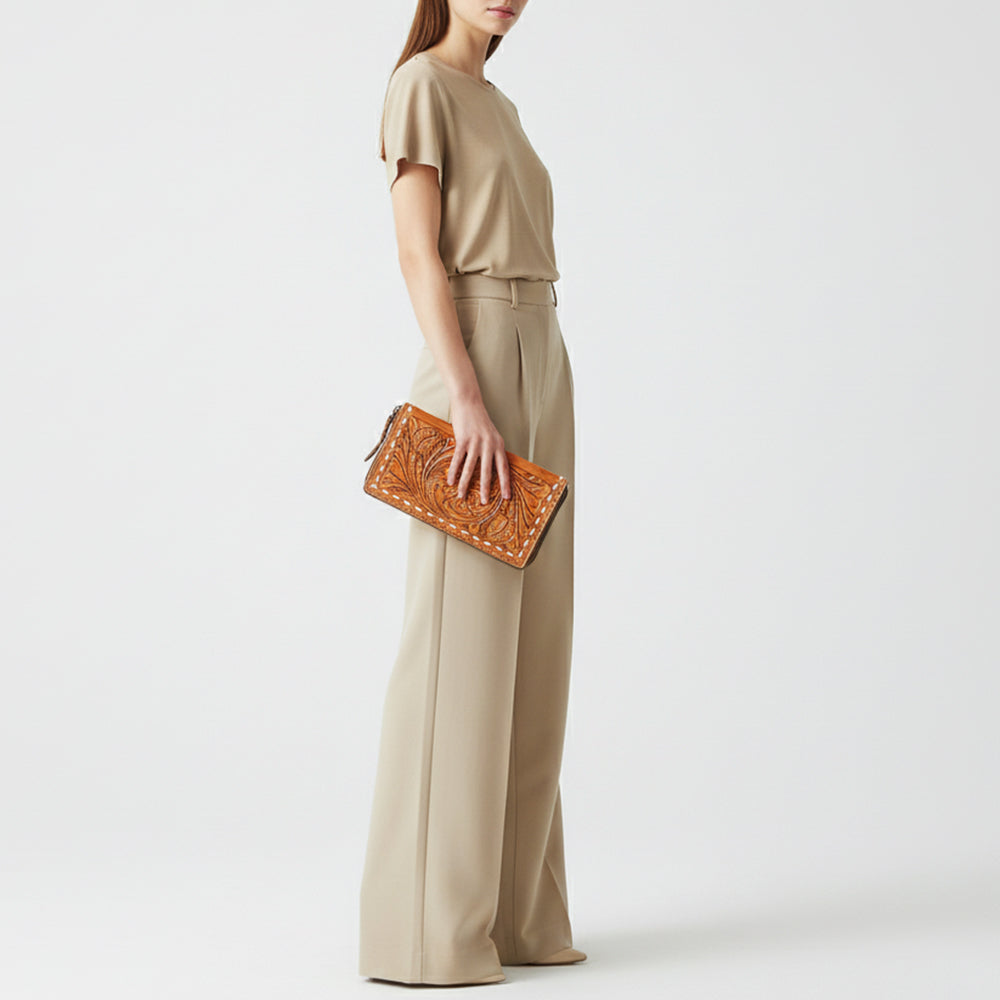 LC-ADBGZ448 Wallet Genuine Western Leather Women Bag