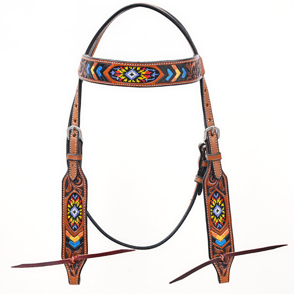 BEHSE123ME-Western Leather Headstall