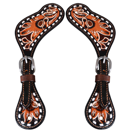 BESPE127AB-Western Leather Spurs Strap