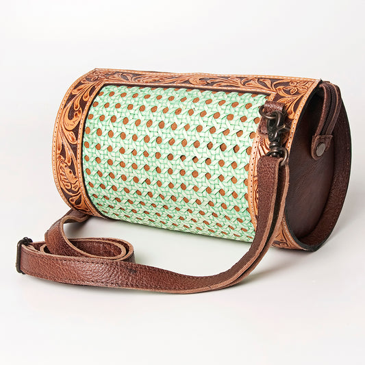 ADBG777 American Darling Hand Tooled Western Leather Duffel Bag - Floral Carved Travel Bag