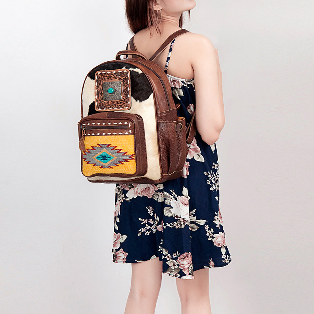 LC-ADBG782 Backpack Hand Tooled Leather Western Cowhide Handmade Genuine Full Grain Backpack for Women