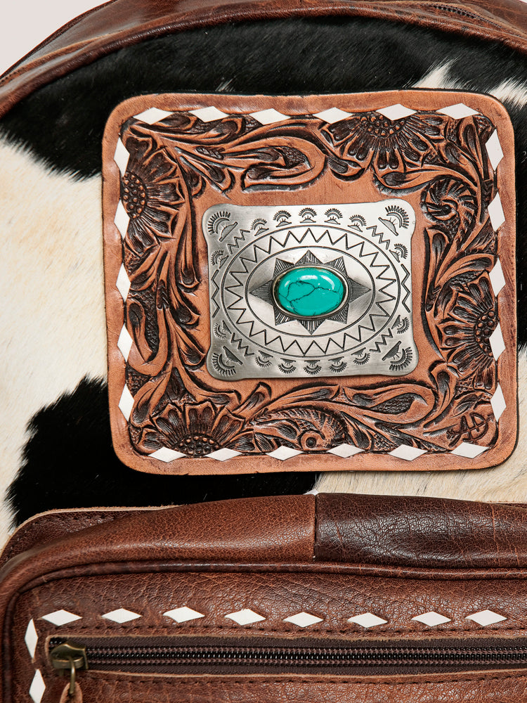 LC-ADBG782 Backpack Hand Tooled Leather Western Cowhide Handmade Genuine Full Grain Backpack for Women