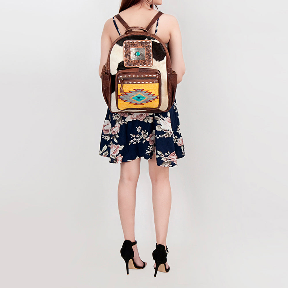 LC-ADBG782 Backpack Hand Tooled Leather Western Cowhide Handmade Genuine Full Grain Backpack for Women