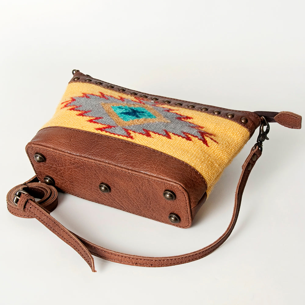 LC-ADBG783 Southwestern Crossbody Bag with Tooled Leather & Rivet Accents American Darling