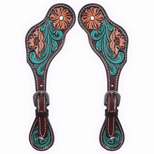 BER104-Western American Leather Spur Strap