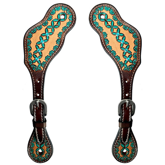 BER105-Western American Leather Spur Strap
