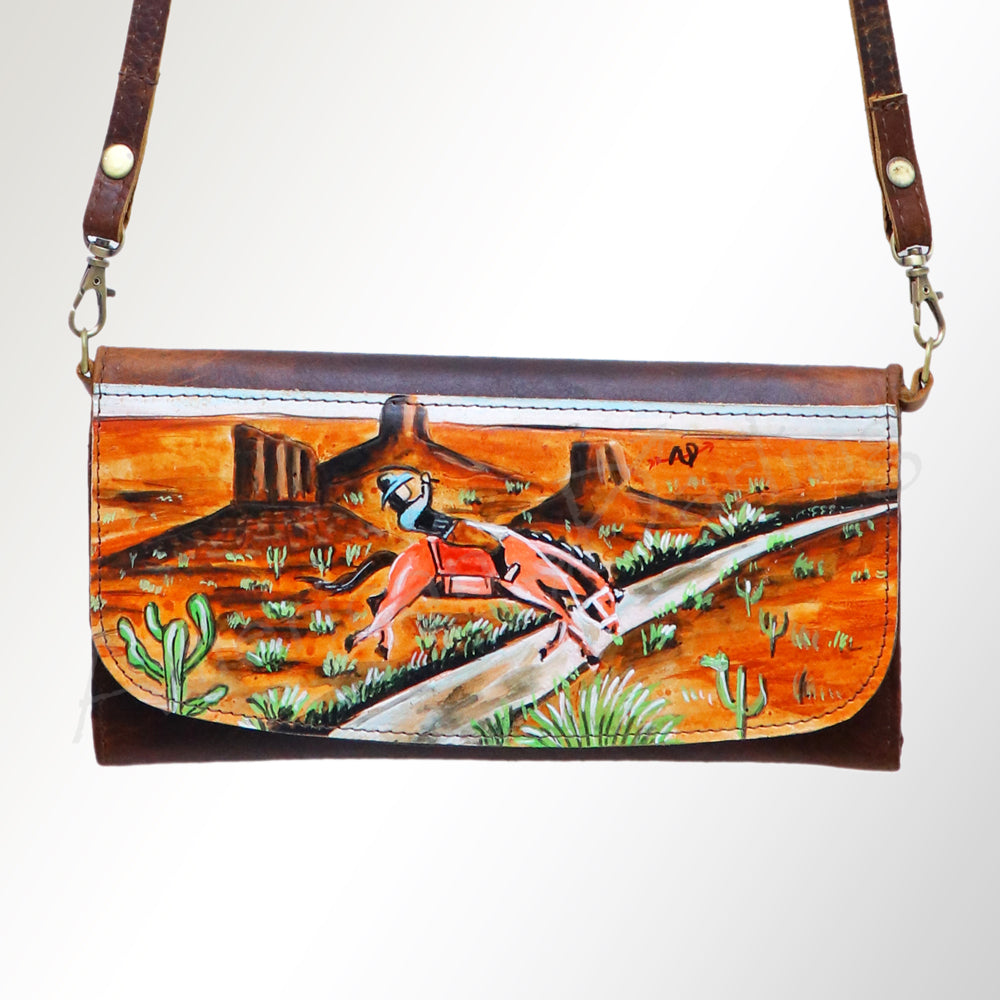 ADBGM112 Hand-Painted Leather Crossbody Clutch -by American Darling