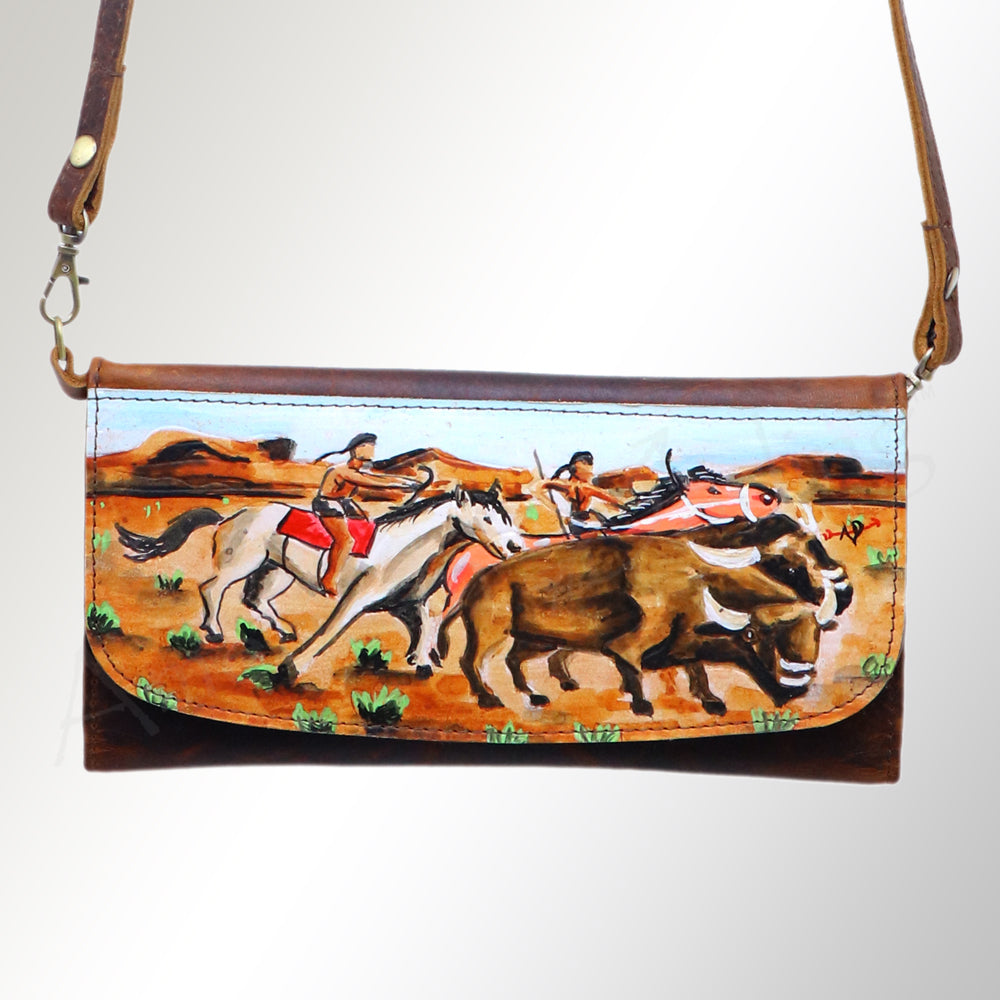 ADBGM112 Hand-Painted Leather Crossbody Clutch -by American Darling