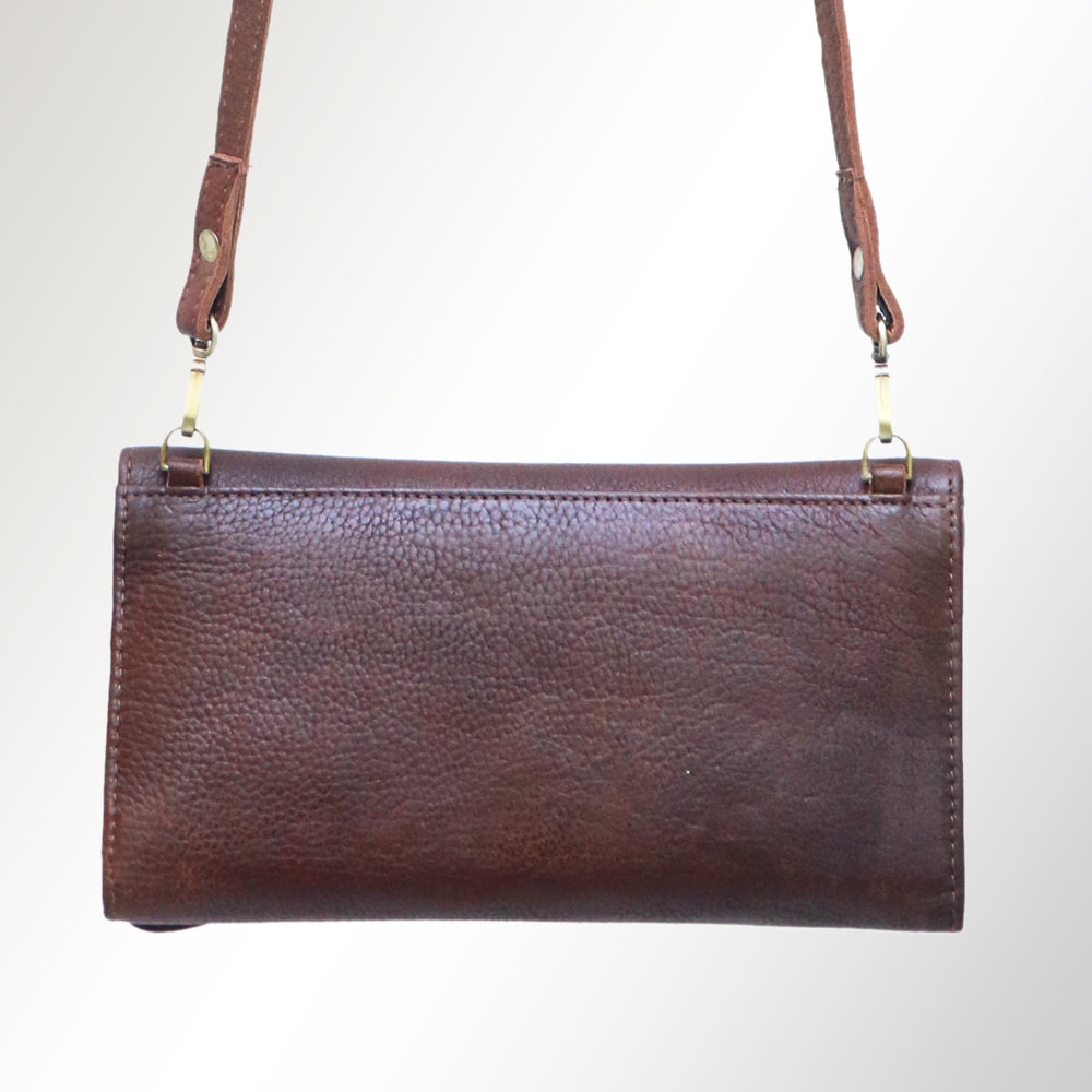 ADBGM179 Handcrafted Western Tooled Leather Crossbody with Artistic Rodeo Design