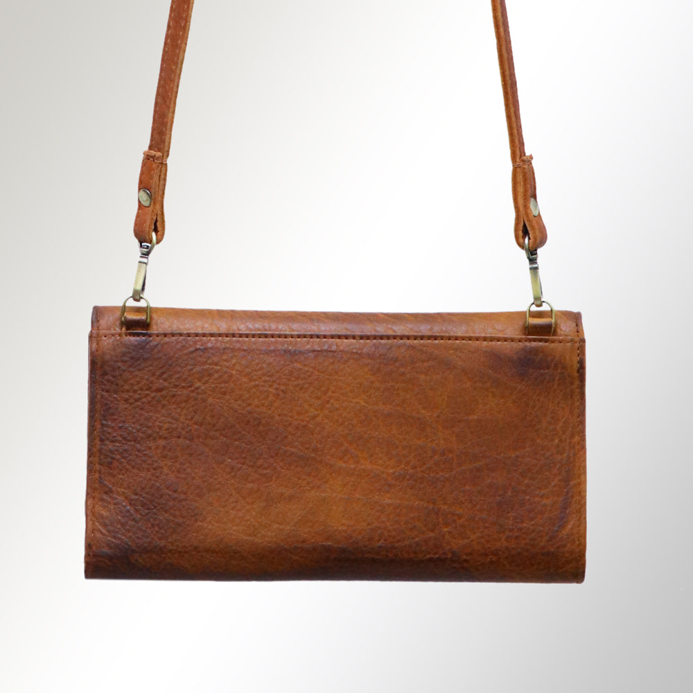 ADBGM179 Handcrafted Western Tooled Leather Crossbody with Artistic Rodeo Design