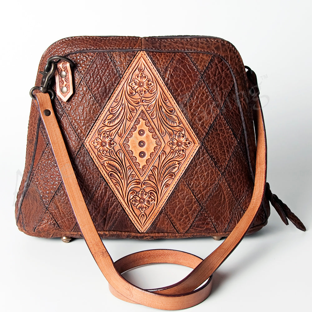 LC-ADBGZ518 Crossbody Hand Tooled Genuine Western Leather Women Bag