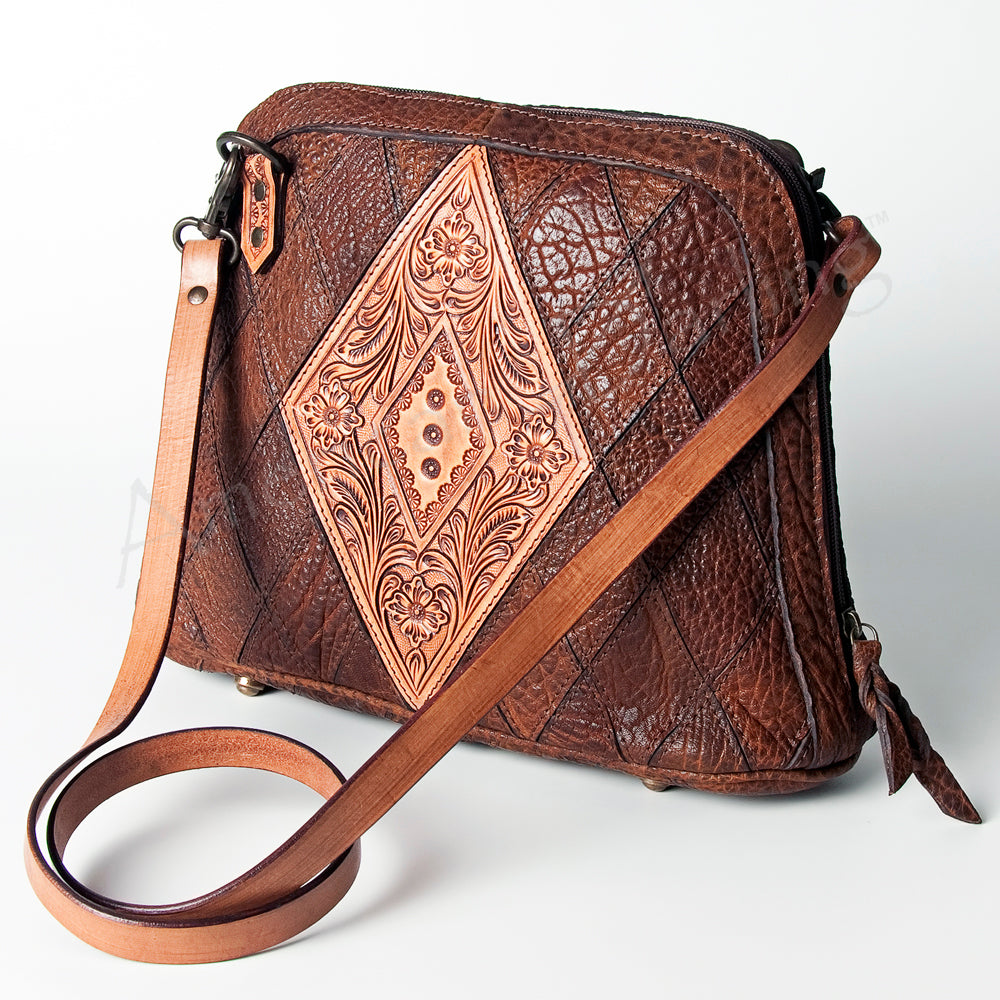 LC-ADBGZ518 Crossbody Hand Tooled Genuine Western Leather Women Bag