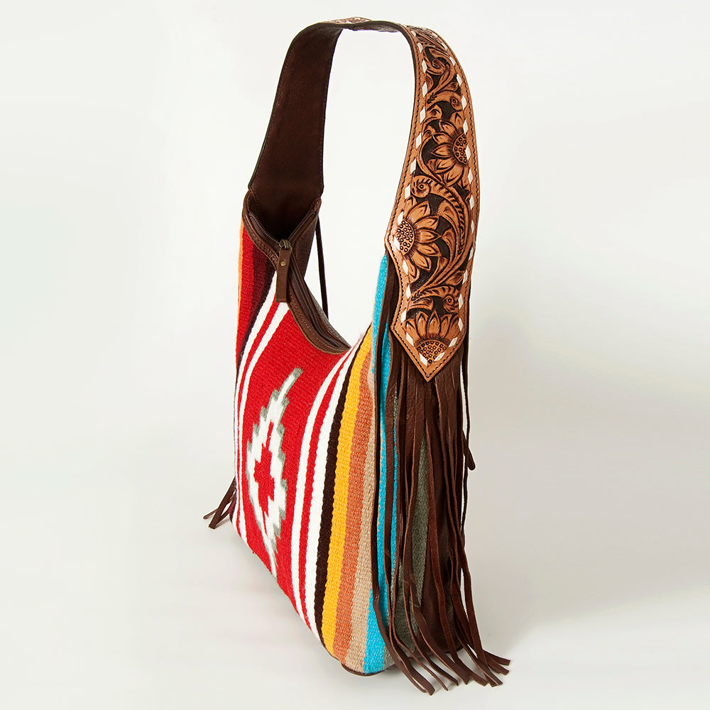 LC-ADBGA212 American Darling Hobo Bag Saddle Blanket with Tooled Leather & Fringe