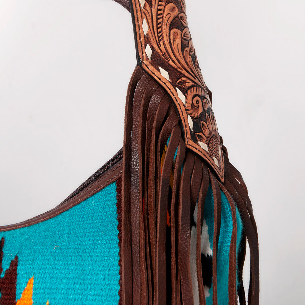 LC-ADBGA212 American Darling Hobo Bag Saddle Blanket with Tooled Leather & Fringe