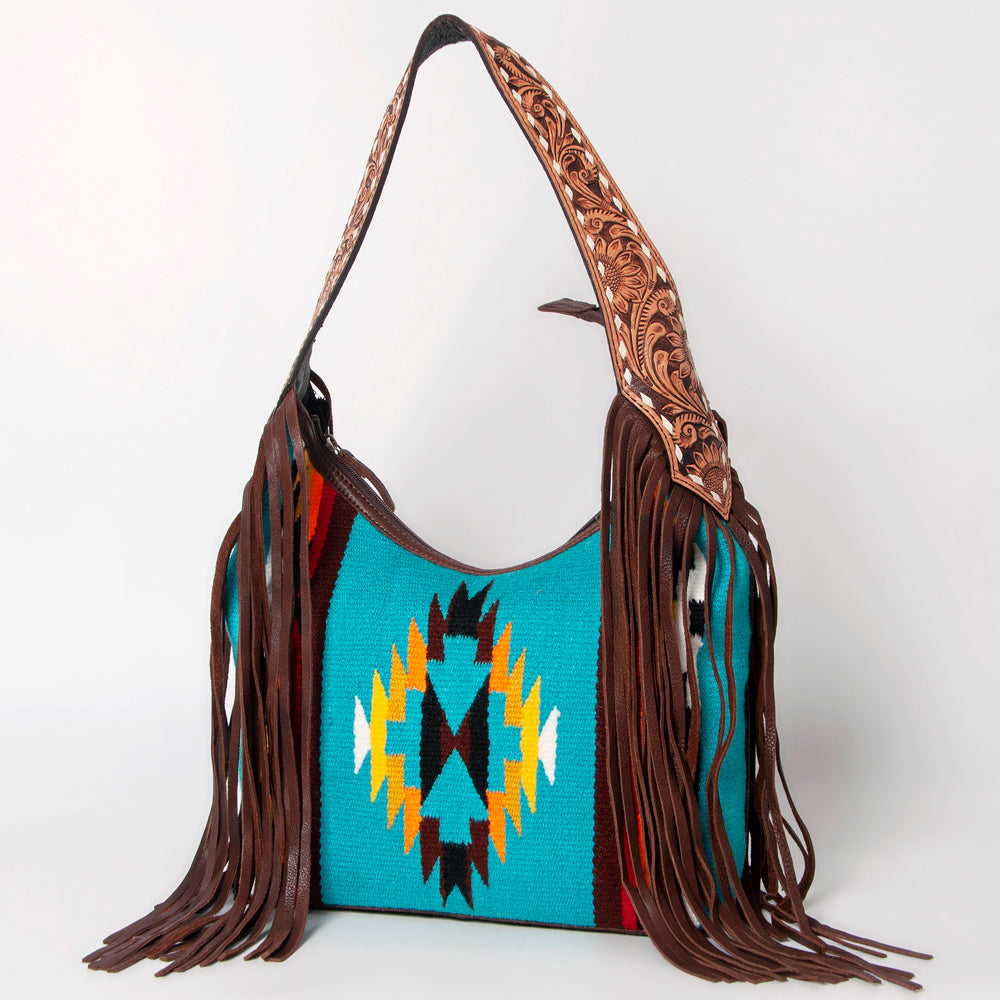 LC-ADBGA212 American Darling Hobo Bag Saddle Blanket with Tooled Leather & Fringe