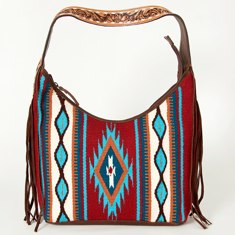 LC-ADBGA212 American Darling Hobo Bag Saddle Blanket with Tooled Leather & Fringe