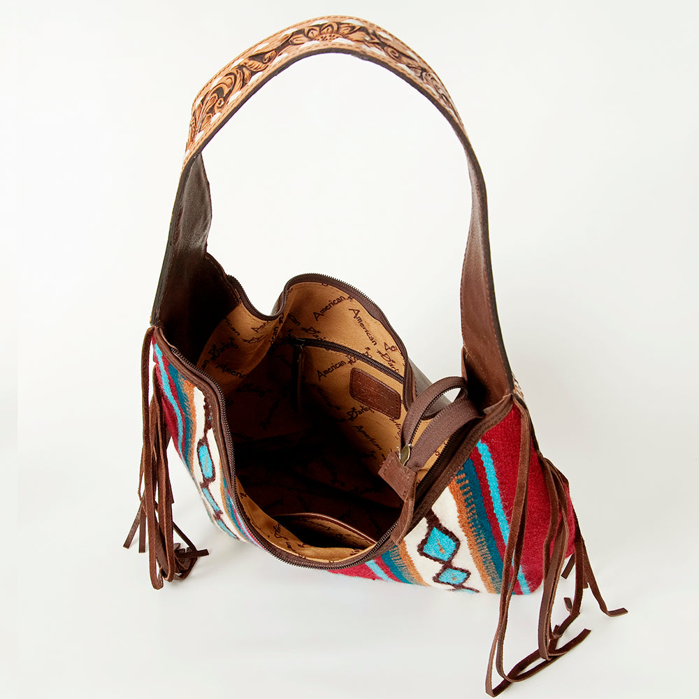 LC-ADBGA212 American Darling Hobo Bag Saddle Blanket with Tooled Leather & Fringe