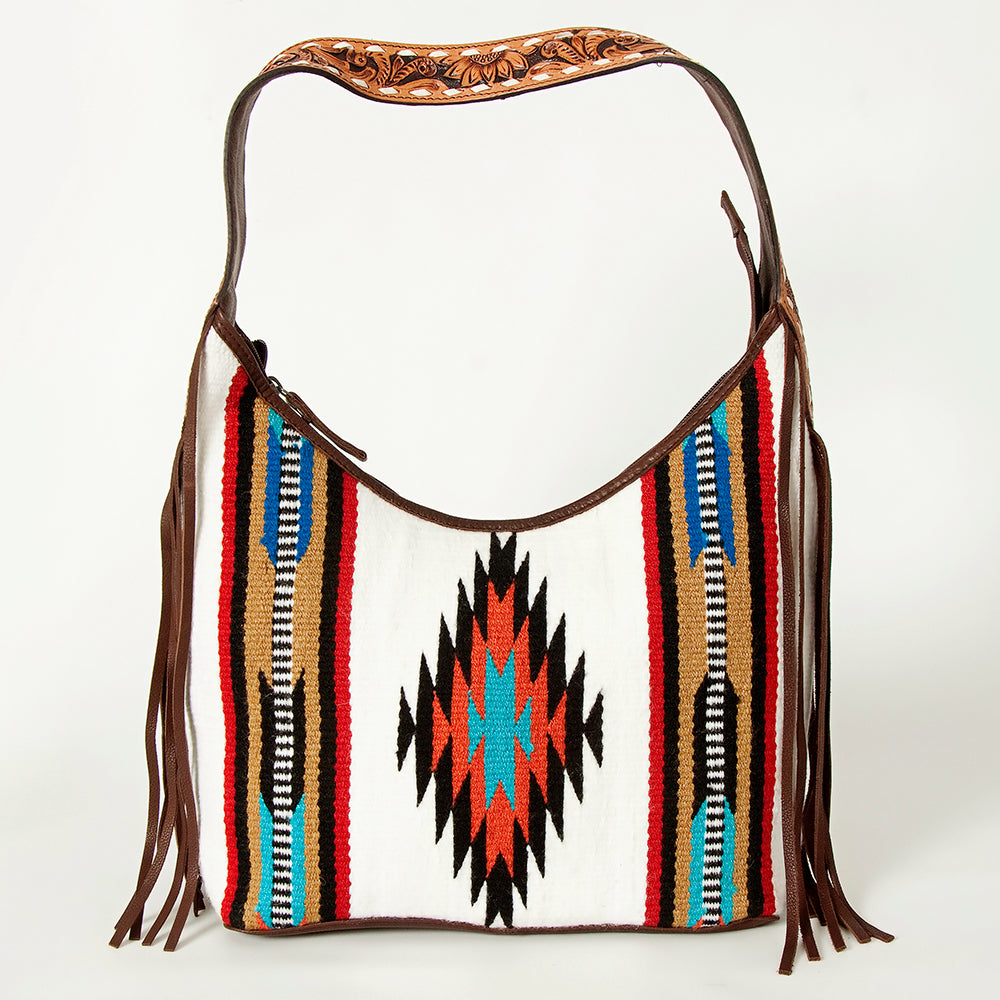 LC-ADBGA212 American Darling Hobo Bag Saddle Blanket with Tooled Leather & Fringe