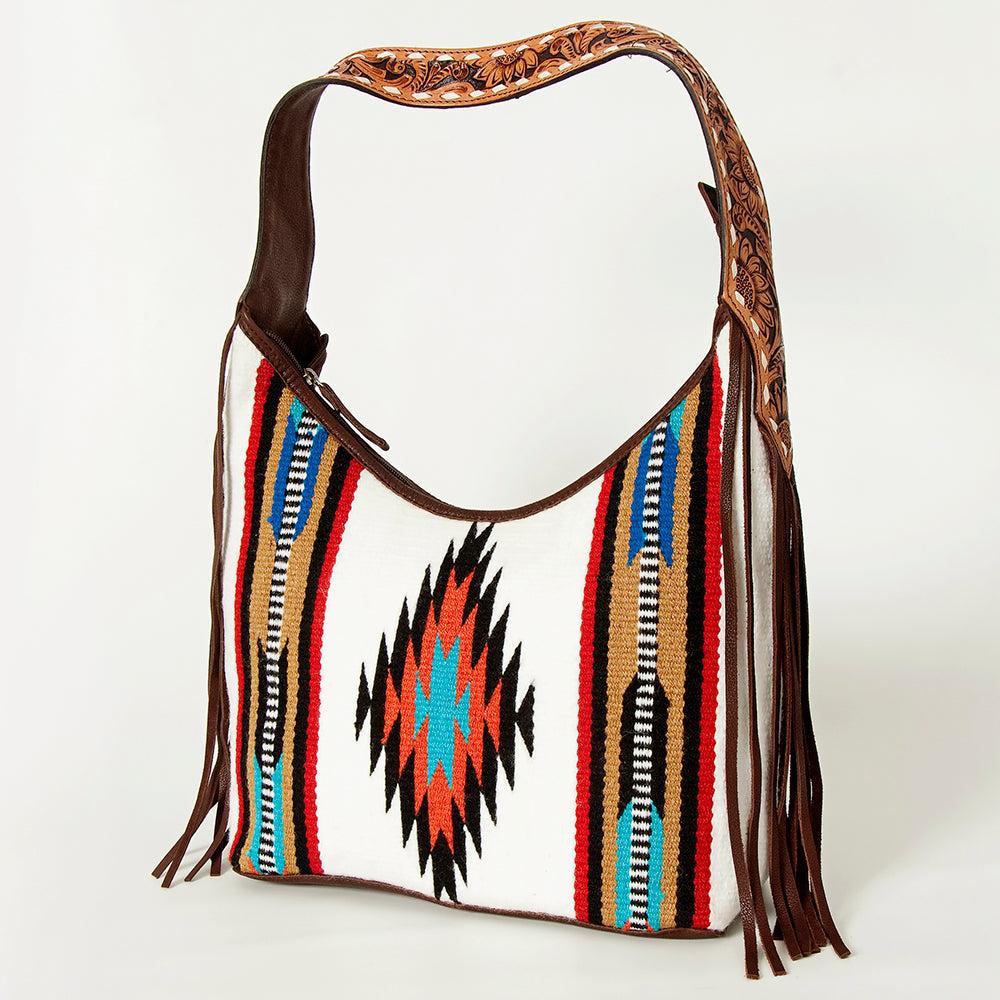 LC-ADBGA212 American Darling Hobo Bag Saddle Blanket with Tooled Leather & Fringe