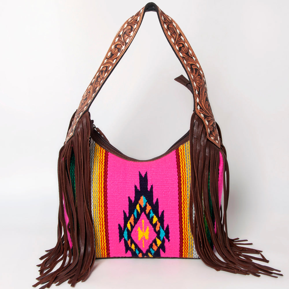 LC-ADBGA212 American Darling Hobo Bag Saddle Blanket with Tooled Leather & Fringe