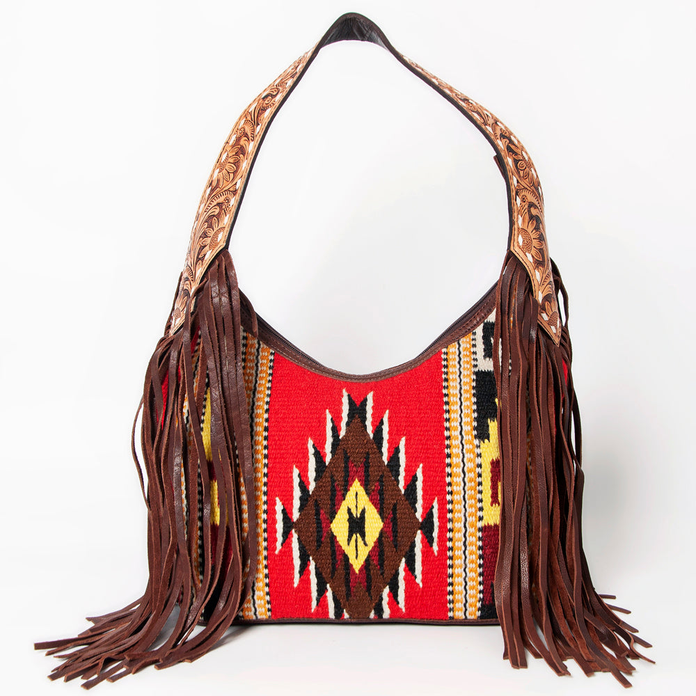 LC-ADBGA212 American Darling Hobo Bag Saddle Blanket with Tooled Leather & Fringe