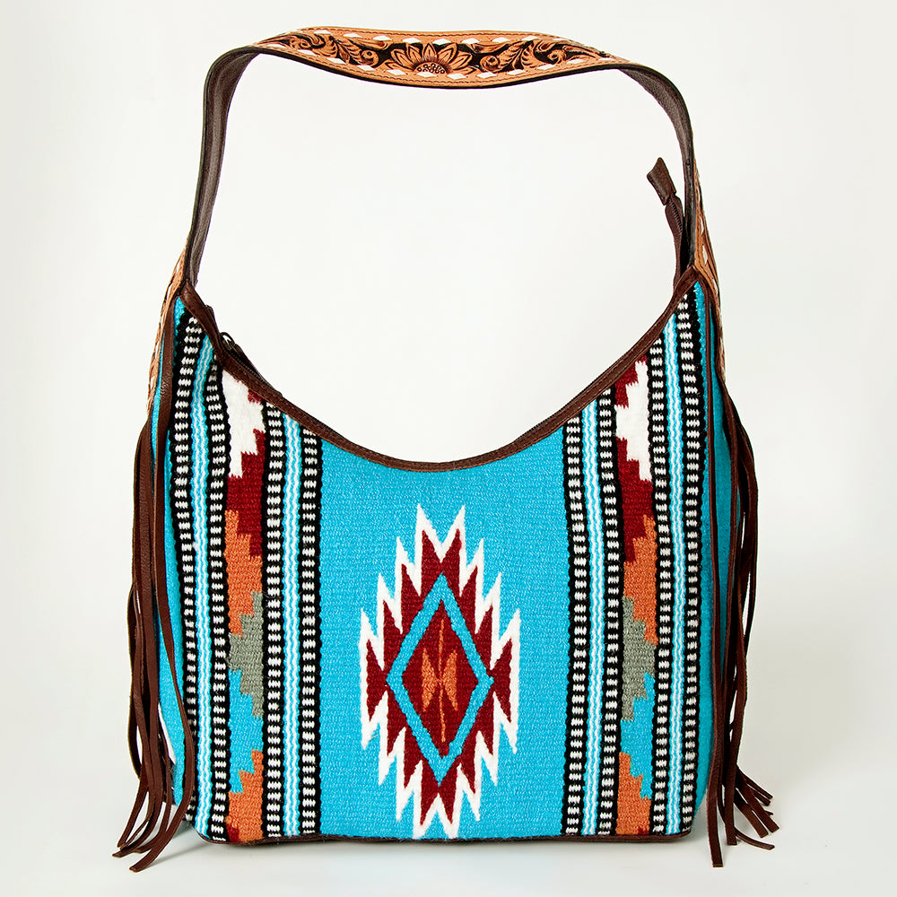 LC-ADBGA212 American Darling Hobo Bag Saddle Blanket with Tooled Leather & Fringe