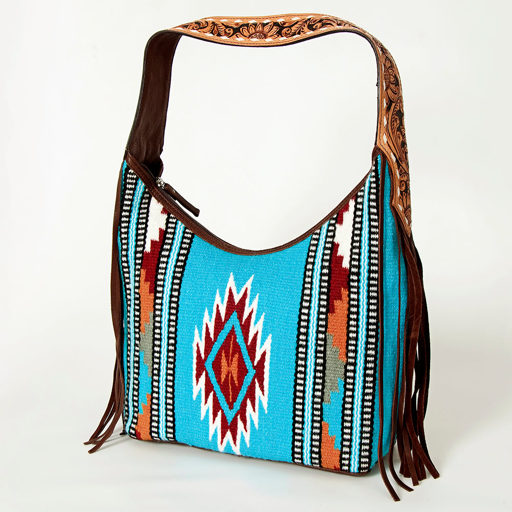 LC-ADBGA212 American Darling Hobo Bag Saddle Blanket with Tooled Leather & Fringe