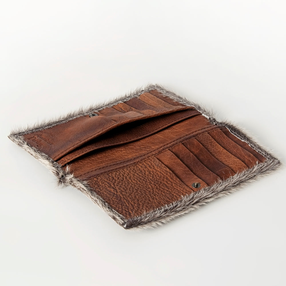 ADBG258 Exotic Hair-On Hide Leather Wallet -Western Style