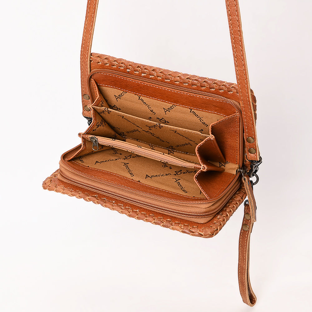 ADBG485 Hair-On Cowhide Organiser bag with Leather Whipstitch Trim