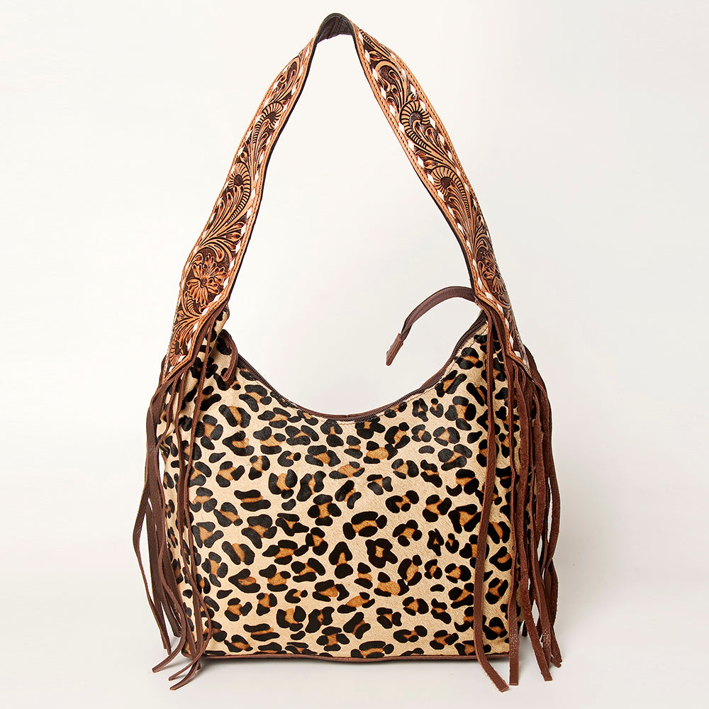 LC-ADBGA214 American Darling Hobo Bag Hair-On Hide with Tooled Leather Strap