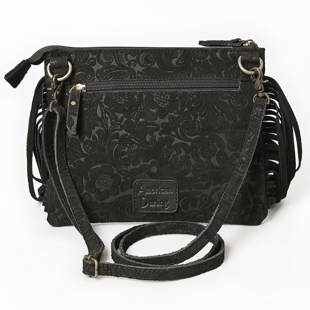 ADBG109 American Darling Hand-Tooled and Floral Embossed Leather Western Crossbody Bag