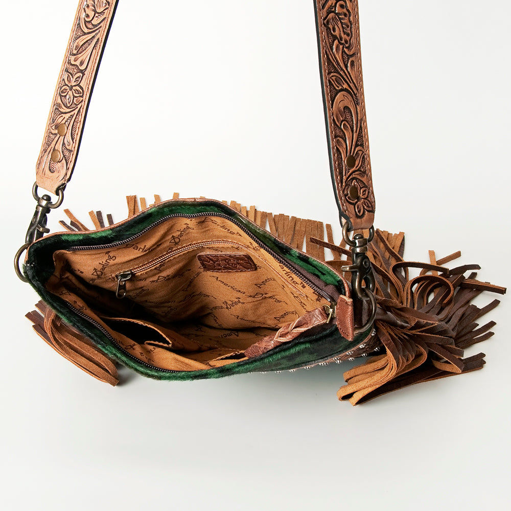 ADBGS192 Large Crossbody Genuine Western Leather Women Bag Pearl