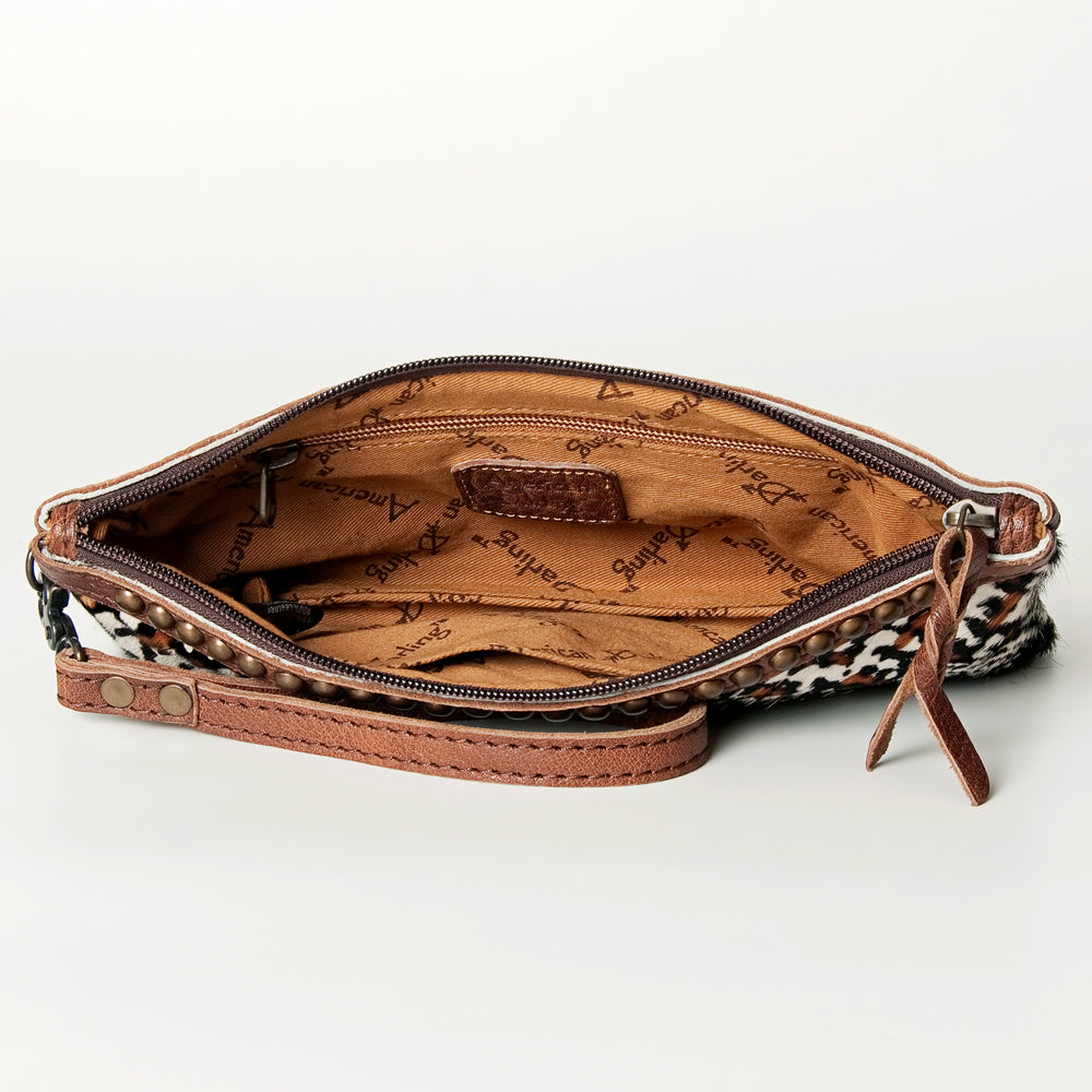 ADBG344 Handmade Hair-On Hide Leather Wristlet by American Darling