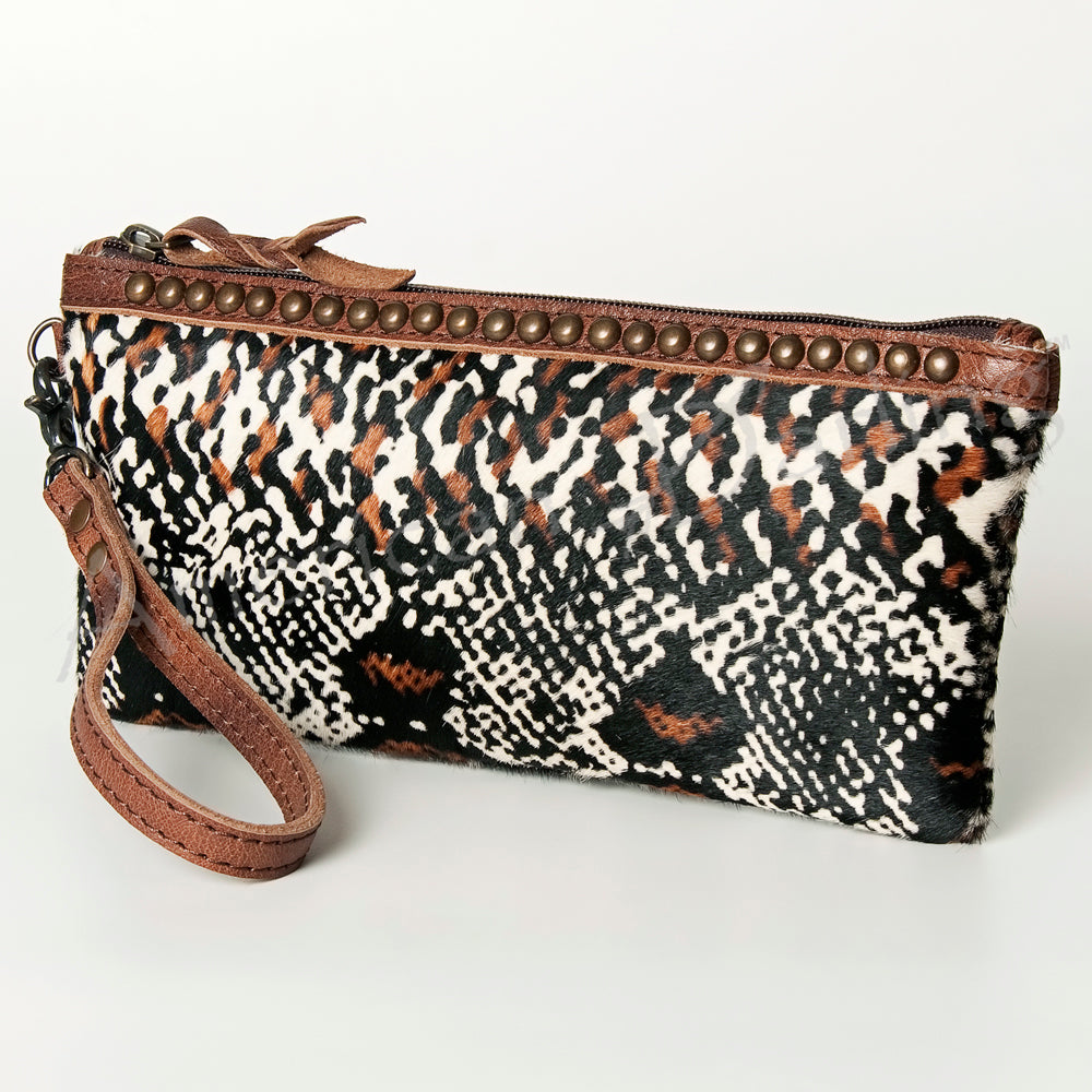 ADBG344 Handmade Hair-On Hide Leather Wristlet by American Darling