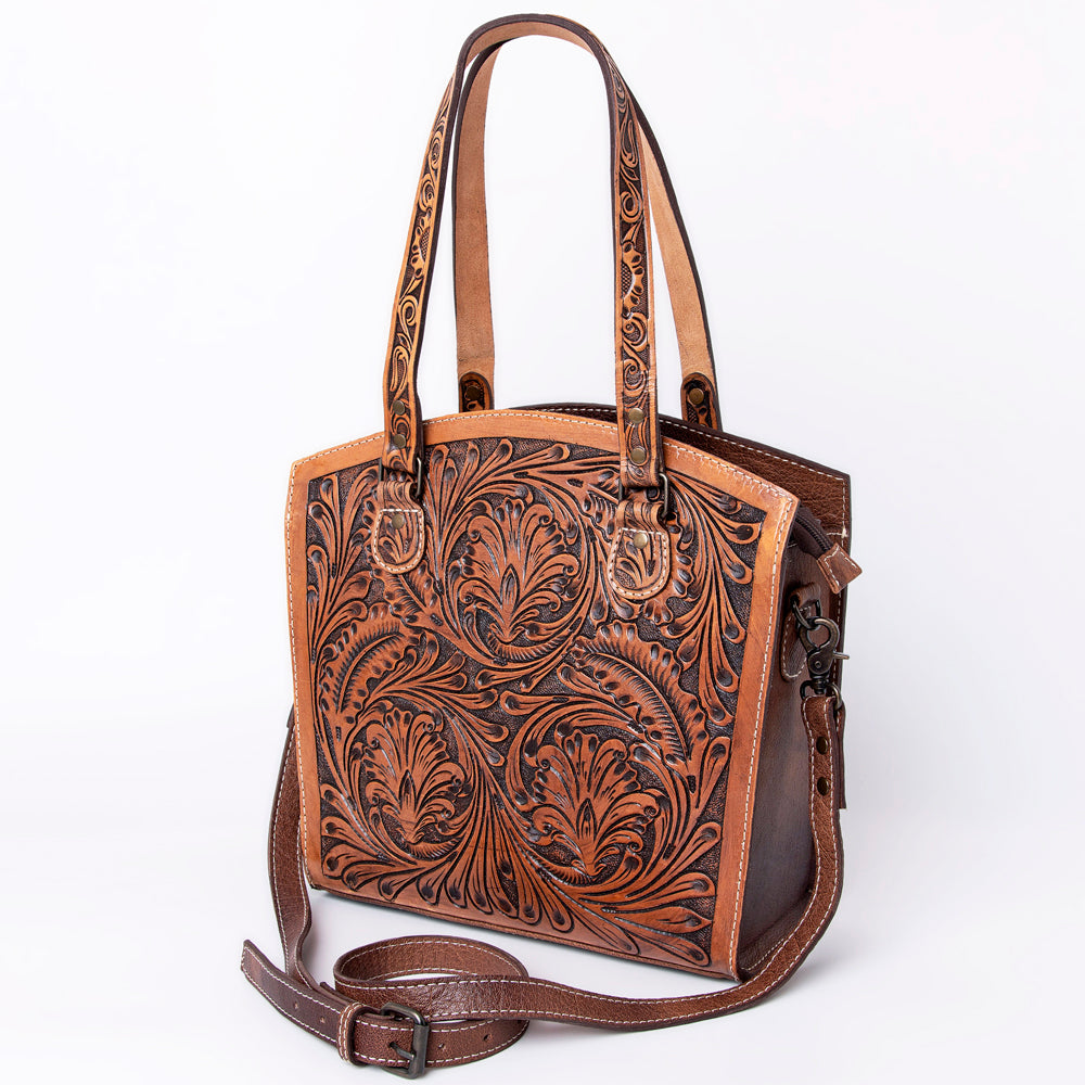 LC-ADBGK108 Tote Hand Tooled Genuine Western Leather Women Bag