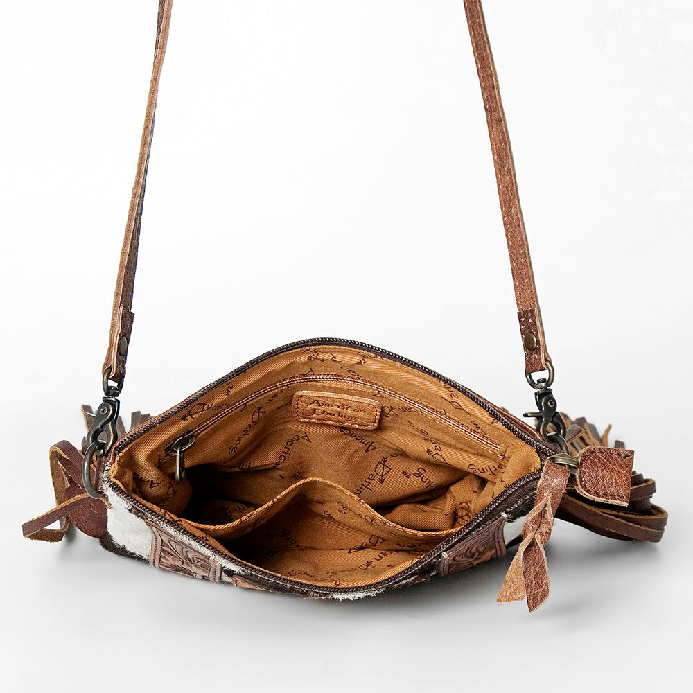ADBG109 American Darling Hair-On Cowhide Crossbody Bag - Genuine Leather Western Purse