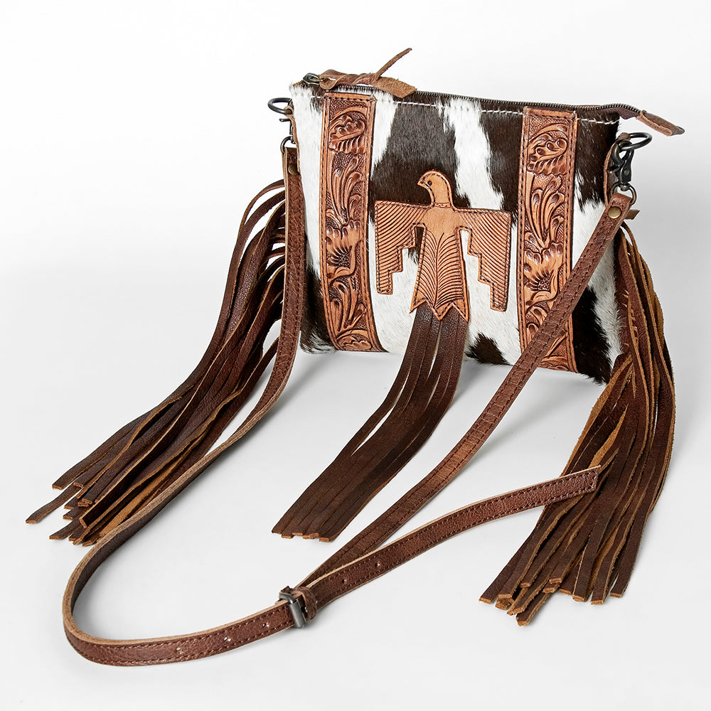 ADBG109 American Darling Hair-On Cowhide Crossbody Bag - Genuine Leather Western Purse