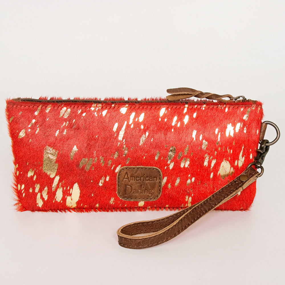 ADBG344 Hair-On Hide Rodeo Wristlet Clutch with Leather Strap