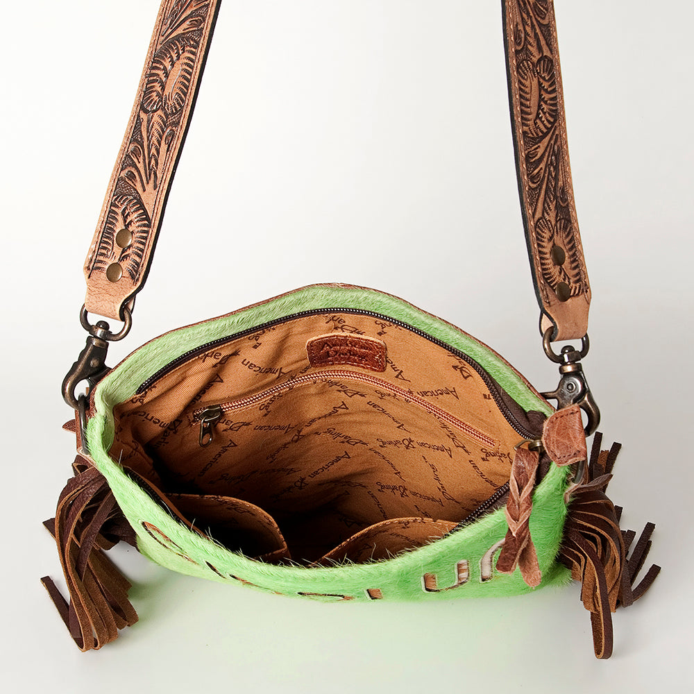 ADBGS192 Large Crossbody Genuine Western Leather Women Bag Sage