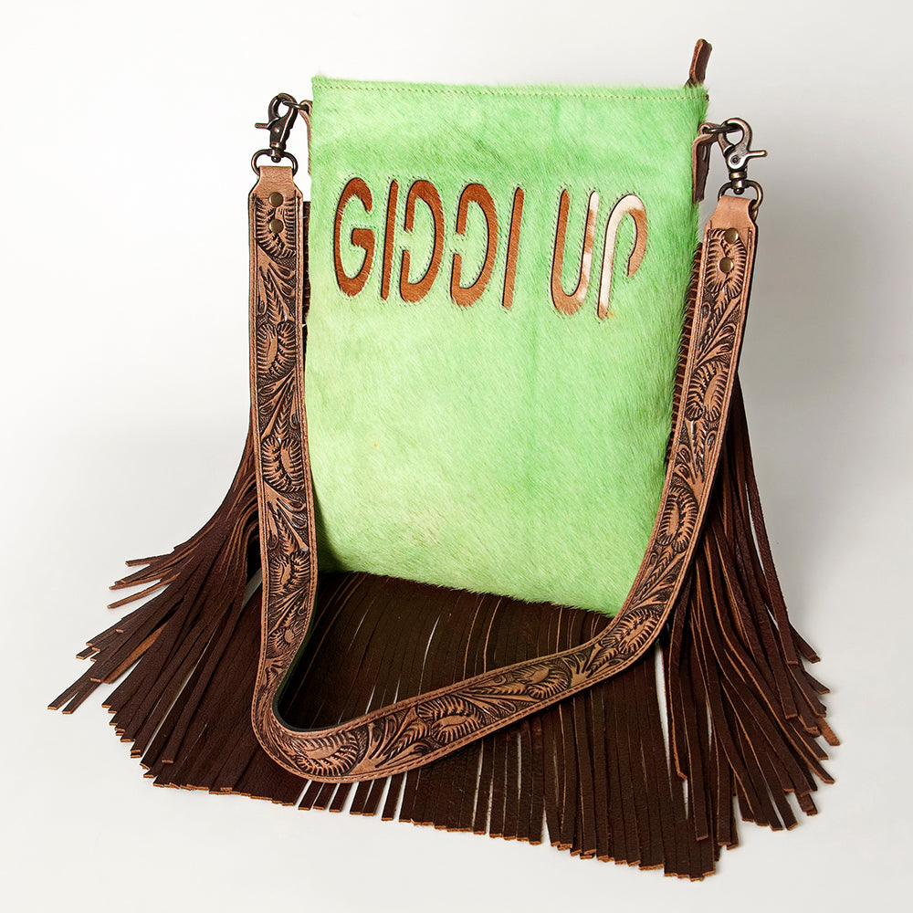 ADBGS192 Large Crossbody Genuine Western Leather Women Bag Sage