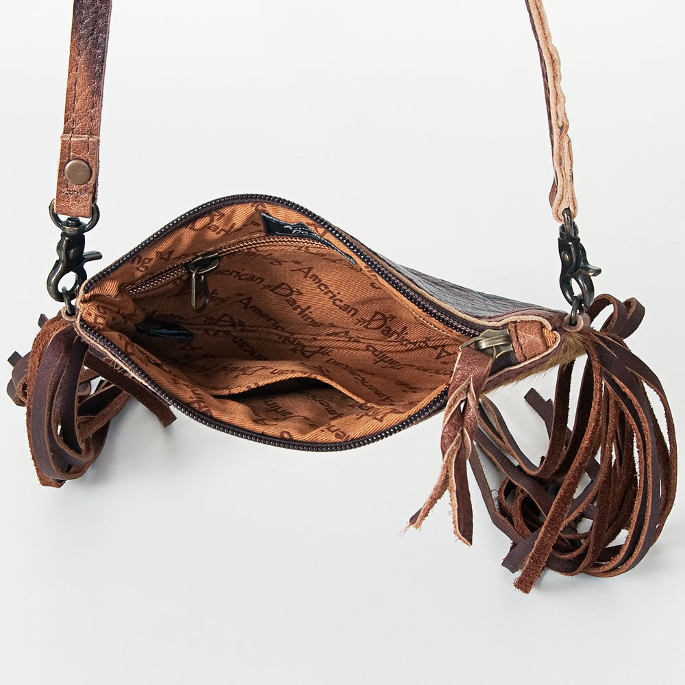 ADBGS142 Mini Crossbody - Hair-On Leather Fringe Bag with Removable Strap