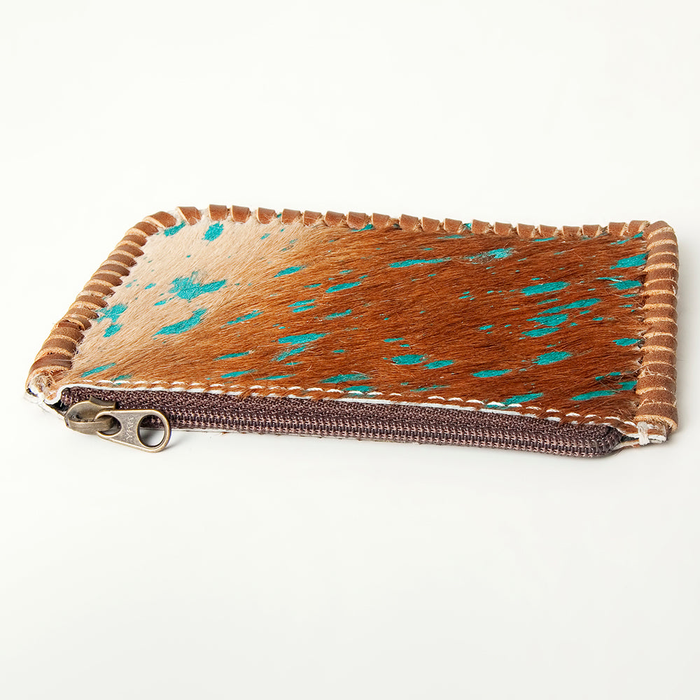 ADBG536 American Darling Handcrafted Braided Hair-On Cowhide Coin Purse Bag