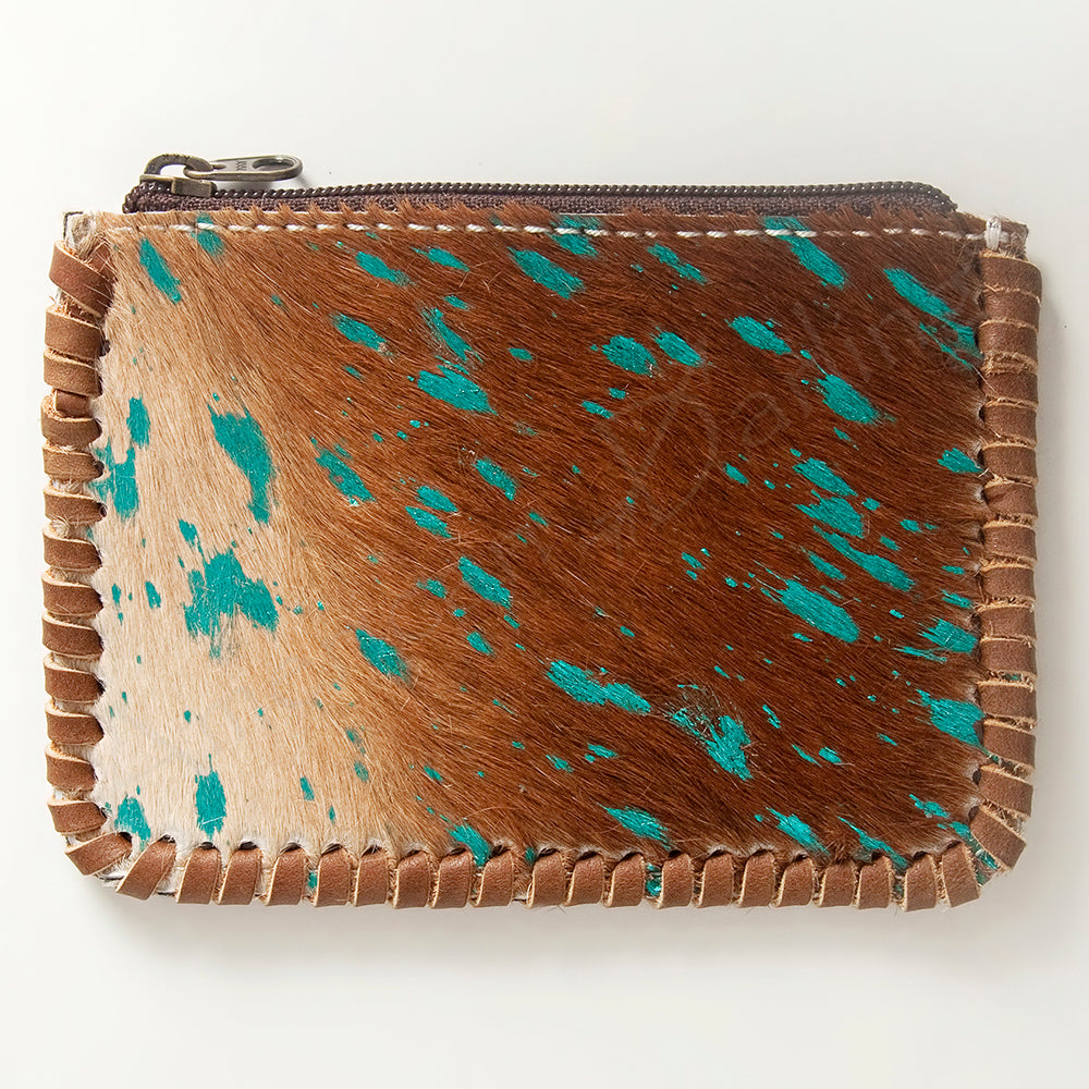ADBG536 American Darling Handcrafted Braided Hair-On Cowhide Coin Purse Bag