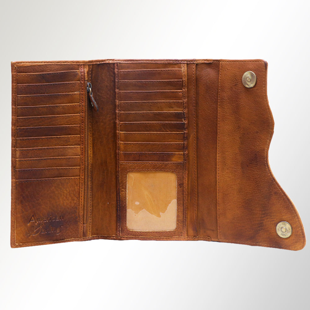 ADBGM179 Handcrafted Western Tooled Leather Crossbody with Artistic Rodeo Design