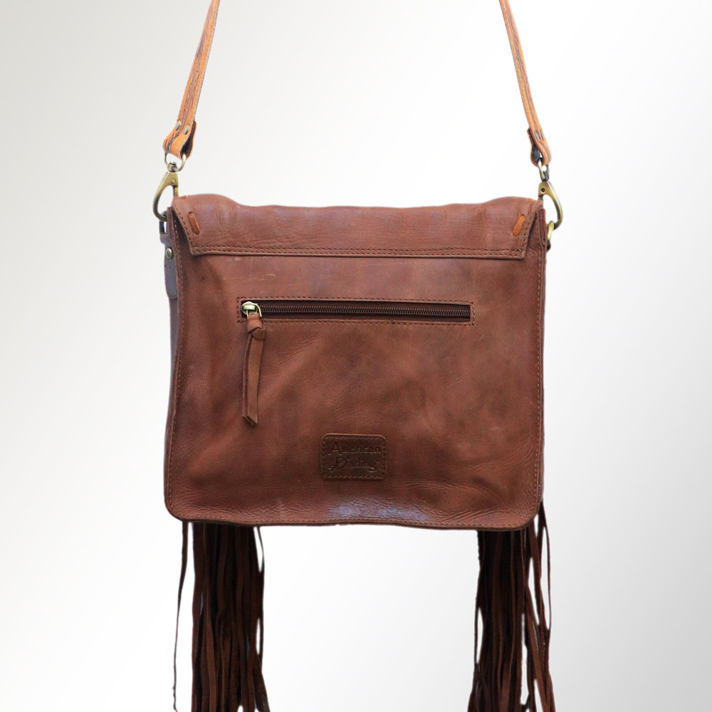ADBGM109 Fringed Leather Western Crossbody Bag - Painted Artwork