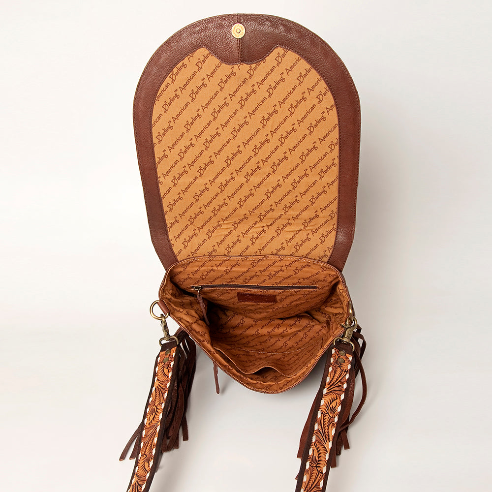 LC-ADBGA163 Messenger Hand Tooled Genuine Western Leather Women Bag