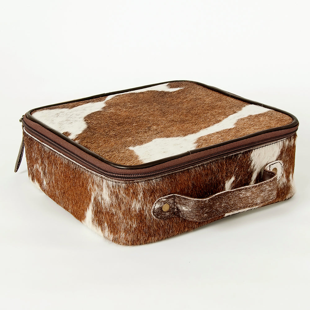 ADBGA225 American Darling Cowhide Leather Jewelry Case Genuine Hair-On Hide