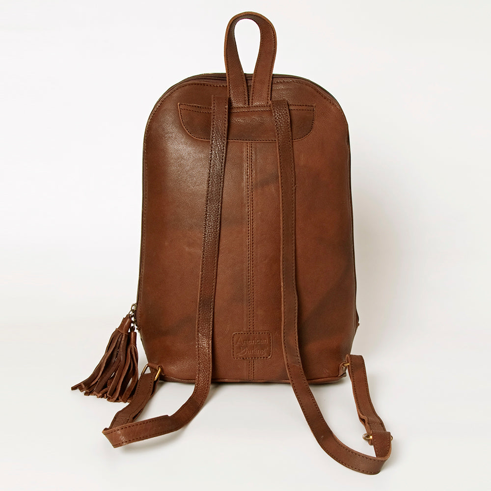 ADBGA235 American Darling Sling Backpack Hair-On Hide with Hand-Tooled Leather & Turquoise Accent
