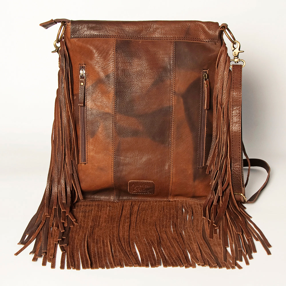 ADBGA240 American Darling Hair-On Cowhide Messenger Bag Genuine Leather Fringes