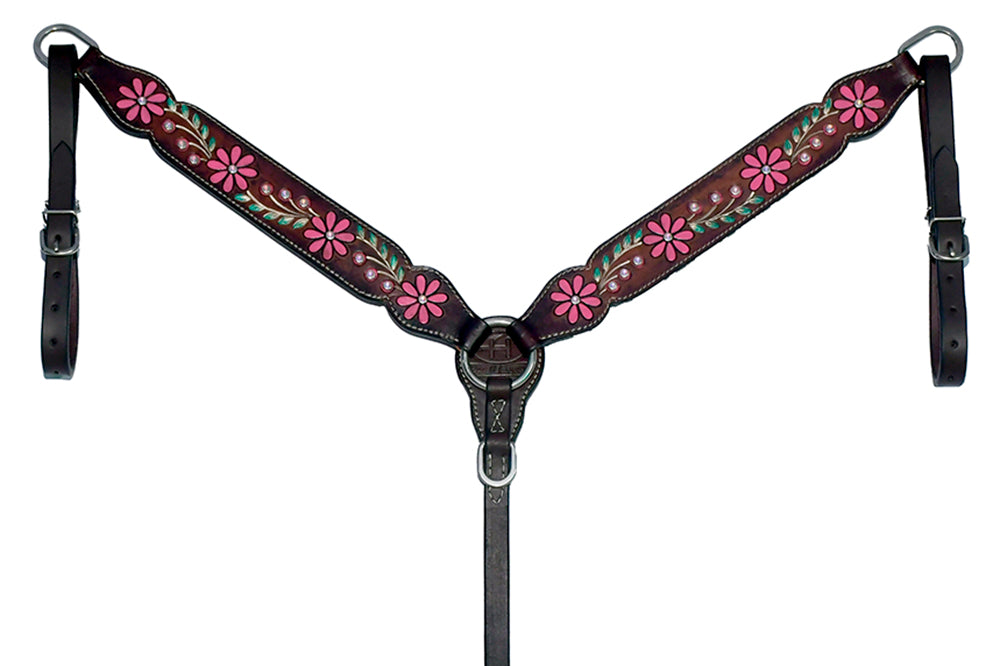 BER143-Western Leather Breast Collar